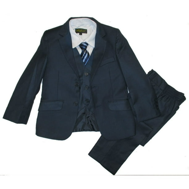 Rafael Classic Cut Navy Boys Formal Suit with Matching Tie and Shirt Rafael Classic Cut Navy Boys Formal Suit with Matching Tie and Shirt